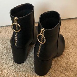 Black heeled booties
